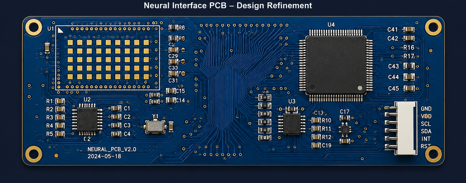 Neural Probe PCB - PCB Design & Hardware Engineering by TechnoLean Lab